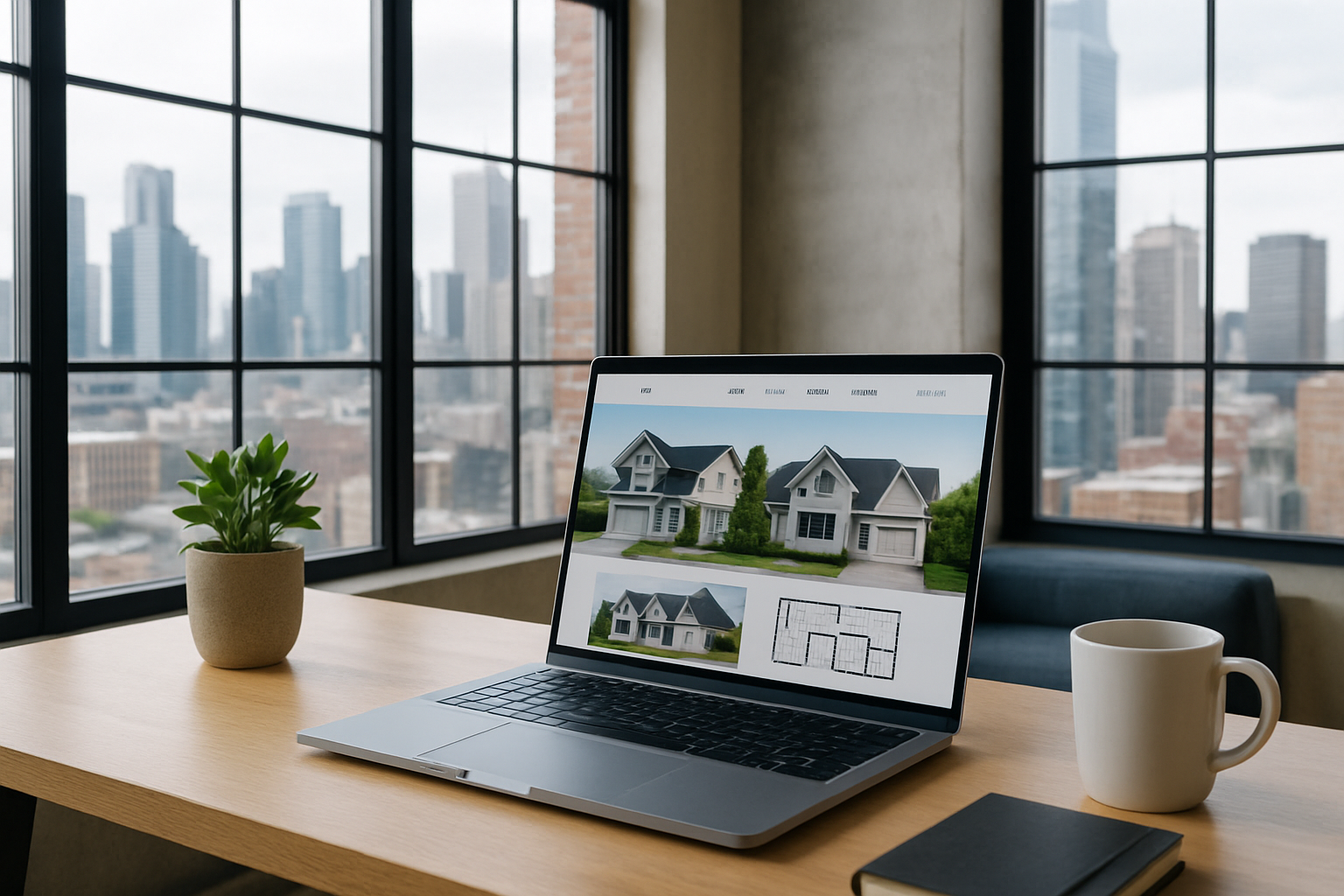 Laptop with a real estate website teaching you how to pass the real estate exam faster