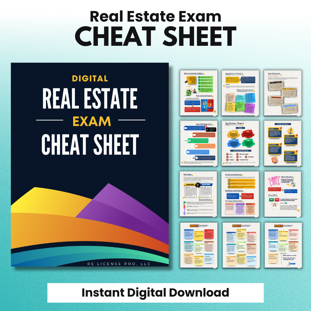 Real Estate Exam Cheat Sheet